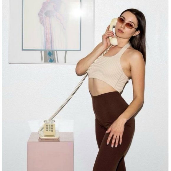 Ponte Flared Leggings High Waisted Rise Made in  the USA Retro Bell Bottom Pants - Picture 1 of 11